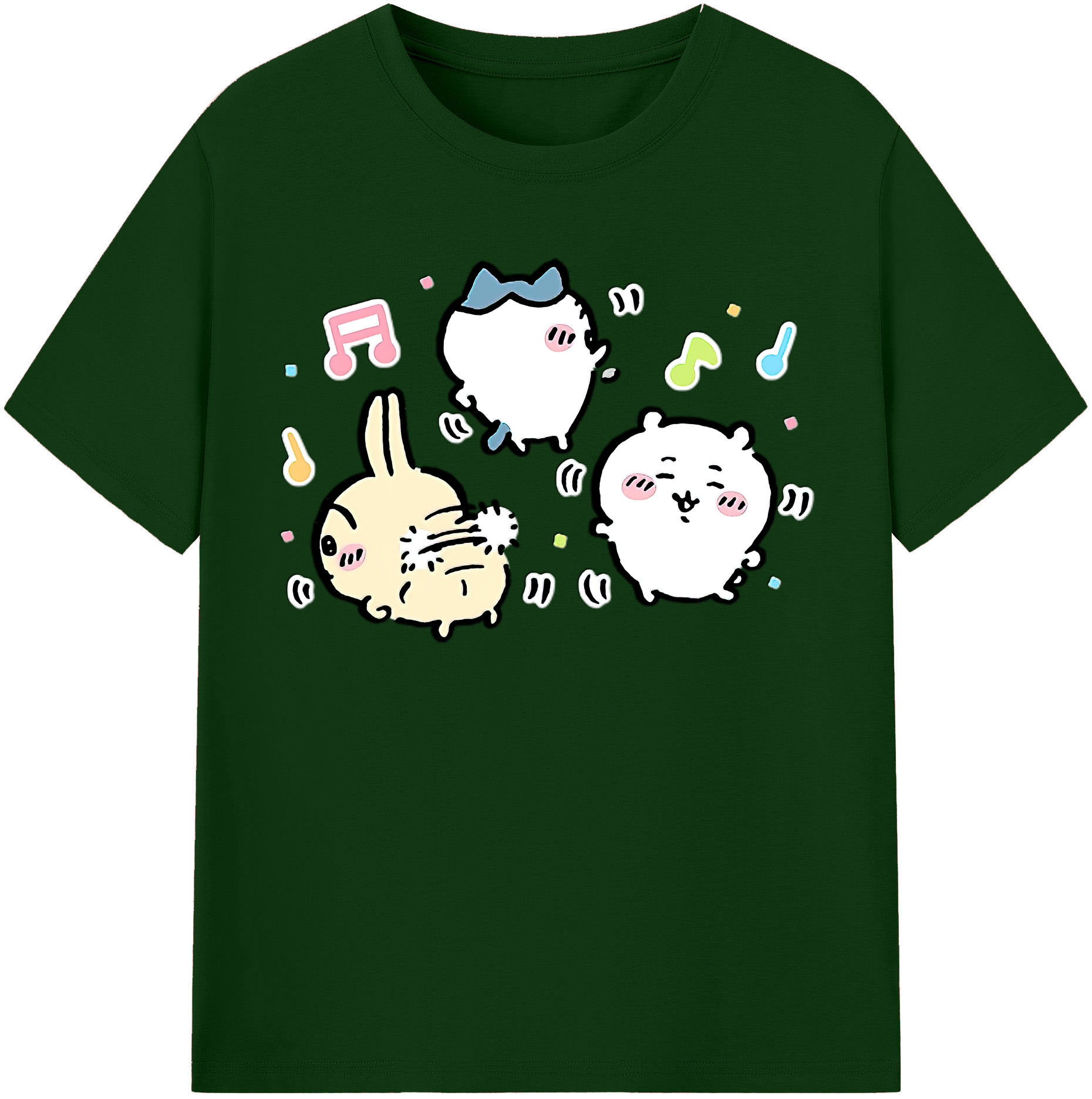 （画像用） ちいかわ うさぎ Chii-kawa usagi 綿100％半袖Tシャツ（フロントプリント）